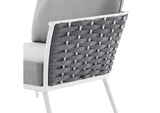 EEI-5566-WHI-GRY Stance Outdoor Patio Aluminum Right-Facing Armchair By Modway