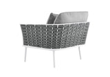 EEI-5566-WHI-GRY Stance Outdoor Patio Aluminum Right-Facing Armchair By Modway