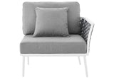 EEI-5566-WHI-GRY Stance Outdoor Patio Aluminum Right-Facing Armchair By Modway