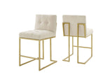 EEI-5571-GLD-BEI Privy Upholstered Fabric Counter Stool Set Of 2 By Modway