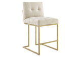 EEI-5571-GLD-BEI Privy Upholstered Fabric Counter Stool Set Of 2 By Modway