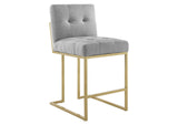 EEI-5571-GLD-LGR Privy Upholstered Fabric Counter Stool Set Of 2 By Modway