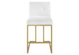 EEI-5571-GLD-WHI Privy Upholstered Fabric Counter Stool Set Of 2 By Modway