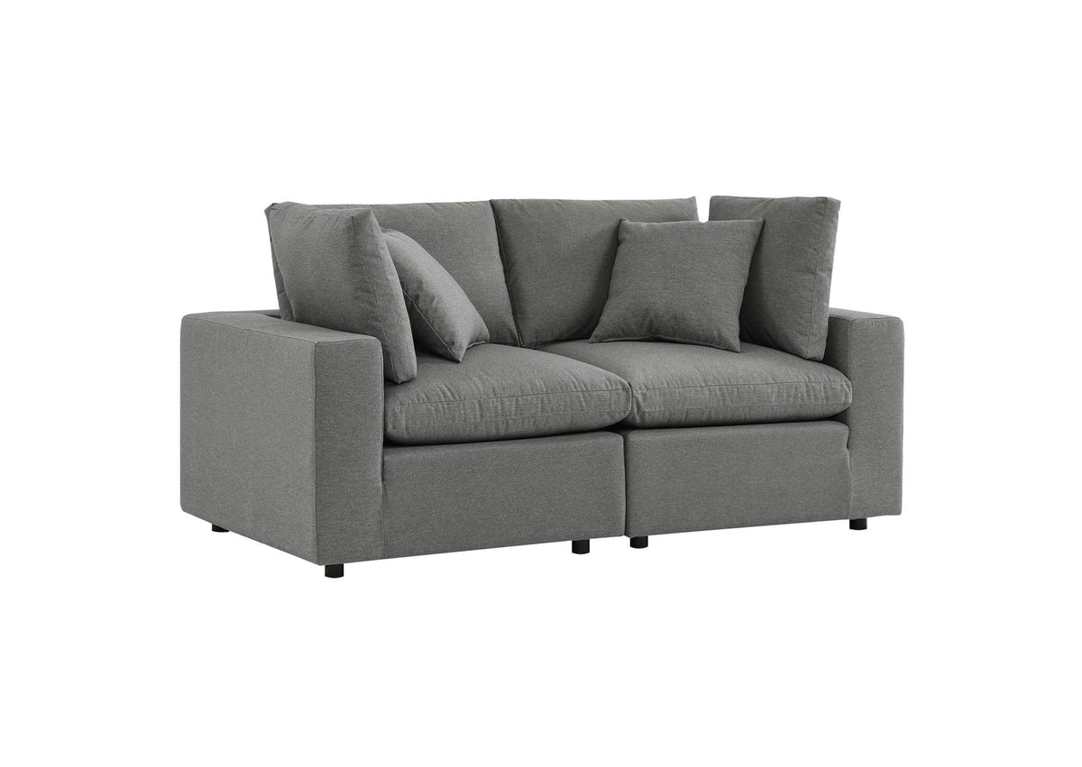 EEI-5576-CHA Commix Overstuffed Outdoor Patio Loveseat By Modway