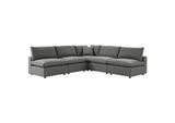 EEI-5587-CHA Commix 5 Piece Outdoor Patio Sectional Sofa By Modway