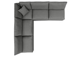 EEI-5587-CHA Commix 5 Piece Outdoor Patio Sectional Sofa By Modway