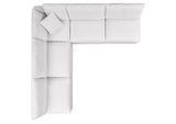 EEI-5587-WHI Commix 5 Piece Outdoor Patio Sectional Sofa By Modway