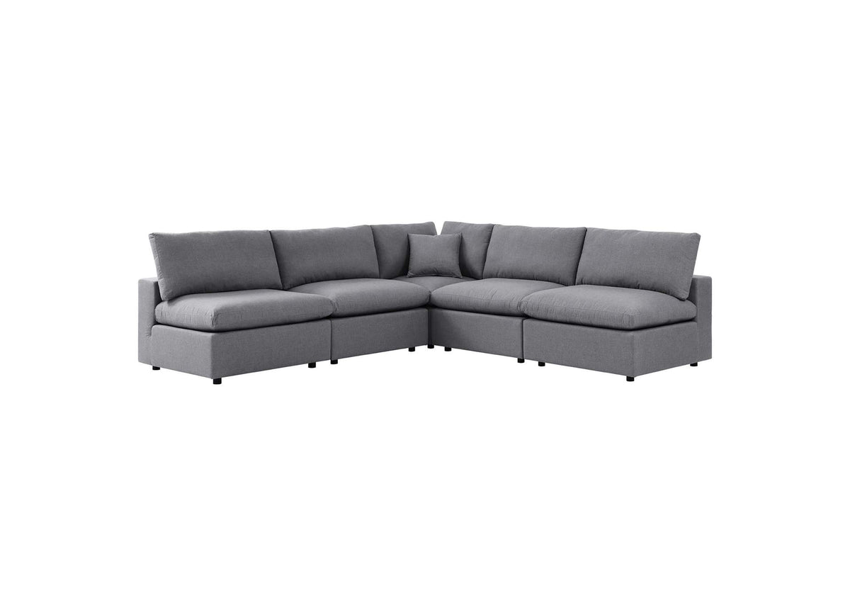 EEI-5588-SLA Commix 5 Piece Sunbrella® Outdoor Patio Sectional Sofa By Modway