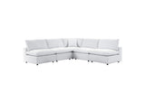 EEI-5588-WHI Commix 5 Piece Sunbrella® Outdoor Patio Sectional Sofa By Modway