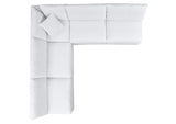 EEI-5588-WHI Commix 5 Piece Sunbrella® Outdoor Patio Sectional Sofa By Modway