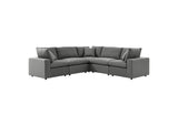 EEI-5589-CHA Commix 5 Piece Outdoor Patio Sectional Sofa By Modway