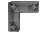 EEI-5589-CHA Commix 5 Piece Outdoor Patio Sectional Sofa By Modway