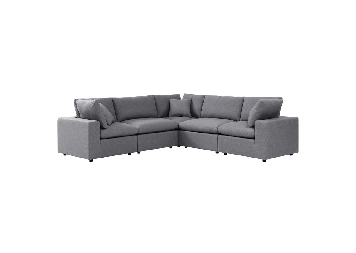 EEI-5590-SLA Commix 5 Piece Sunbrella® Outdoor Patio Sectional Sofa By Modway
