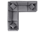 EEI-5590-SLA Commix 5 Piece Sunbrella® Outdoor Patio Sectional Sofa By Modway