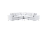 EEI-5590-WHI Commix 5 Piece Sunbrella® Outdoor Patio Sectional Sofa By Modway