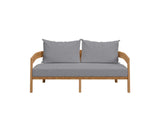 EEI-5601-NAT-GRY Brisbane Teak Wood Outdoor Patio Loveseat By Modway