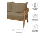 EEI-5601-NAT-LBR Brisbane Teak Wood Outdoor Patio Loveseat By Modway