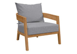 EEI-5602-NAT-GRY Brisbane Teak Wood Outdoor Patio Armchair By Modway