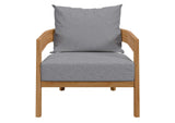 EEI-5602-NAT-GRY Brisbane Teak Wood Outdoor Patio Armchair By Modway