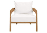 EEI-5602-NAT-WHI Brisbane Teak Wood Outdoor Patio Armchair By Modway