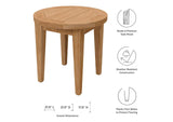 EEI-5604-NAT Brisbane Teak Wood Outdoor Patio Side Table By Modway
