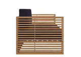 EEI-5605-NAT-NAV Carlsbad Teak Wood Outdoor Patio Loveseat By Modway