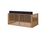 EEI-5605-NAT-NAV Carlsbad Teak Wood Outdoor Patio Loveseat By Modway