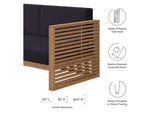 EEI-5605-NAT-NAV Carlsbad Teak Wood Outdoor Patio Loveseat By Modway
