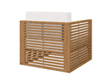 EEI-5606-NAT-WHI Carlsbad Teak Wood Outdoor Patio Armchair By Modway