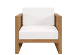EEI-5606-NAT-WHI Carlsbad Teak Wood Outdoor Patio Armchair By Modway