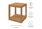EEI-5607-NAT Carlsbad Teak Wood Outdoor Patio Side Table By Modway