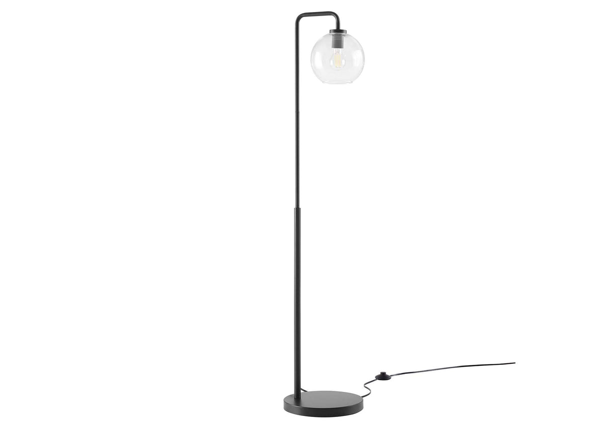 EEI-5616-BLK Silo Glass Globe Glass And Metal Floor Lamp By Modway