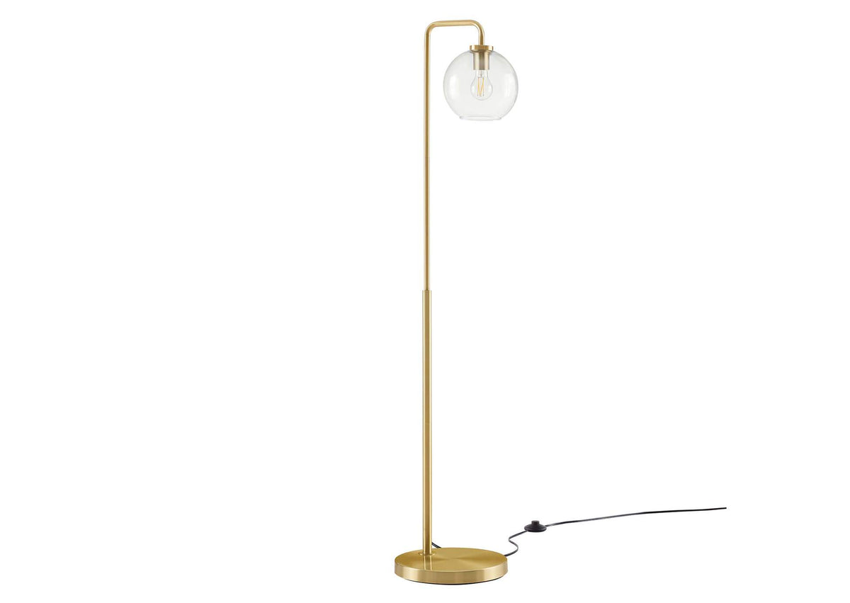 EEI-5616-SBR Silo Glass Globe Glass And Metal Floor Lamp By Modway