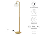 EEI-5616-SBR Silo Glass Globe Glass And Metal Floor Lamp By Modway