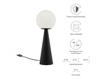 EEI-5621-WHI-BLK Apex Glass Globe Glass Table Lamp By Modway