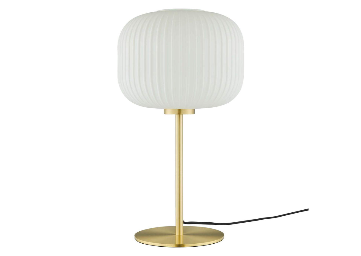 EEI-5622-WHI-SBR Reprise Glass Sphere Glass And Metal Table Lamp By Modway