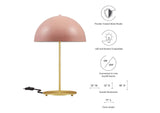 EEI-5629-PNK-SBR Ideal Metal Table Lamp By Modway