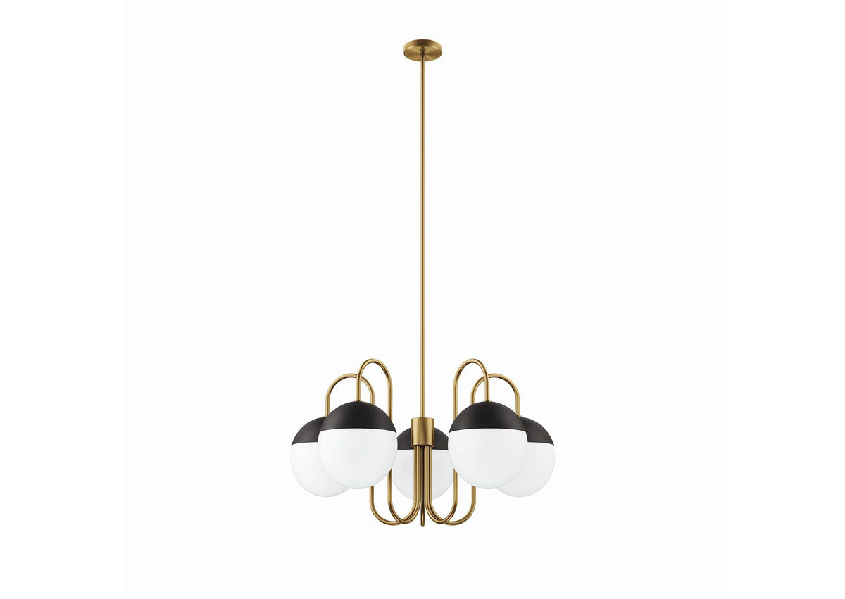 EEI-5658-OPA-SBR Stellar 5-Light Chandelier By Modway