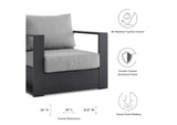 EEI-5675-GRY-GRY Tahoe Outdoor Patio Powder-Coated Aluminum Armchair By Modway