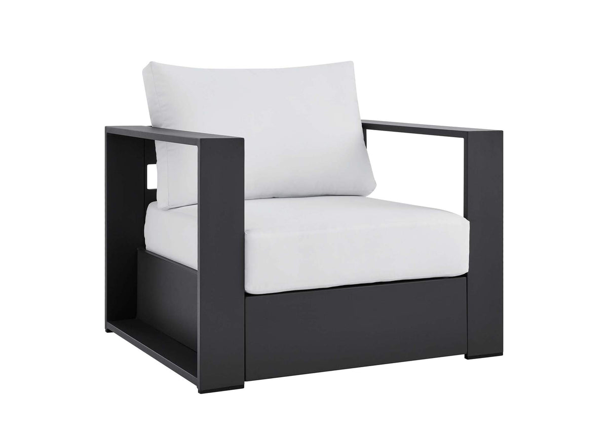 EEI-5675-GRY-WHI Tahoe Outdoor Patio Powder-Coated Aluminum Armchair By Modway