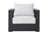 EEI-5675-GRY-WHI Tahoe Outdoor Patio Powder-Coated Aluminum Armchair By Modway