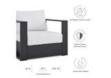 EEI-5675-GRY-WHI Tahoe Outdoor Patio Powder-Coated Aluminum Armchair By Modway