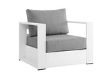 EEI-5675-WHI-GRY Tahoe Outdoor Patio Powder-Coated Aluminum Armchair By Modway