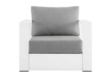 EEI-5675-WHI-GRY Tahoe Outdoor Patio Powder-Coated Aluminum Armchair By Modway
