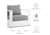 EEI-5675-WHI-GRY Tahoe Outdoor Patio Powder-Coated Aluminum Armchair By Modway