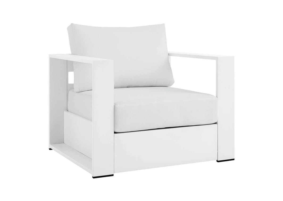 EEI-5675-WHI-WHI Tahoe Outdoor Patio Powder-Coated Aluminum Armchair By Modway