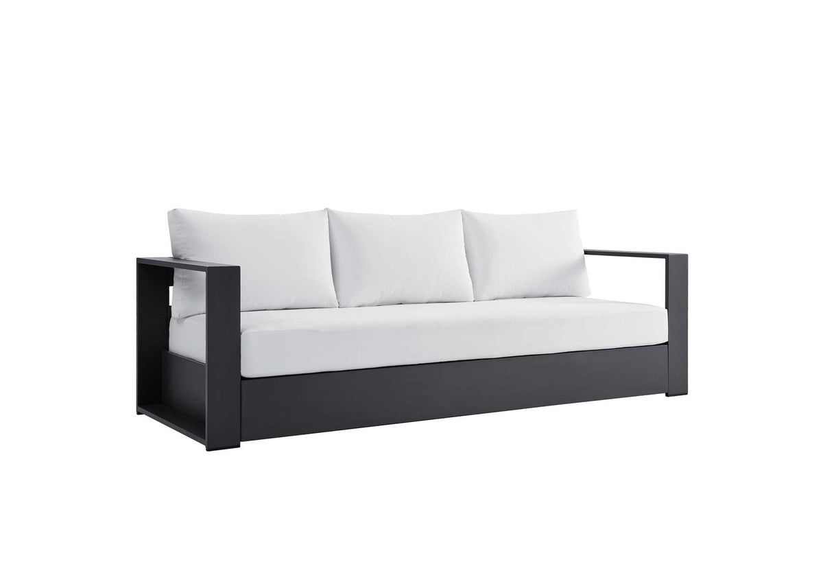 EEI-5676-GRY-WHI Tahoe Outdoor Patio Powder-Coated Aluminum Sofa By Modway