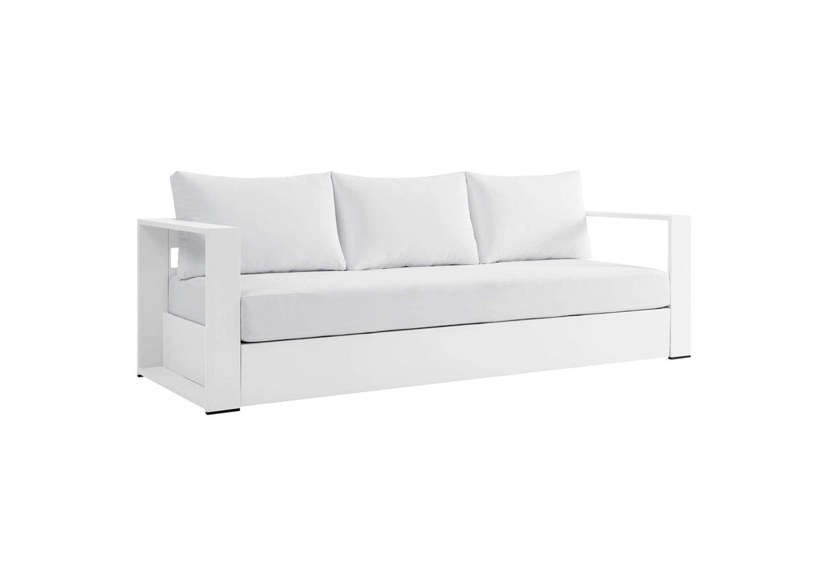 EEI-5676-WHI-WHI Tahoe Outdoor Patio Powder-Coated Aluminum Sofa By Modway