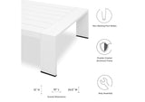 EEI-5677-WHI Tahoe Outdoor Patio Powder-Coated Aluminum Coffee Table By Modway