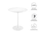 EEI-5678-WHI-WHI Lippa 20" Round Wood Side Table By Modway